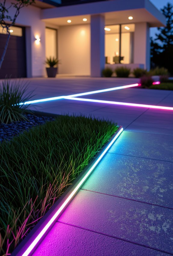 solar powered colorful pathway borders