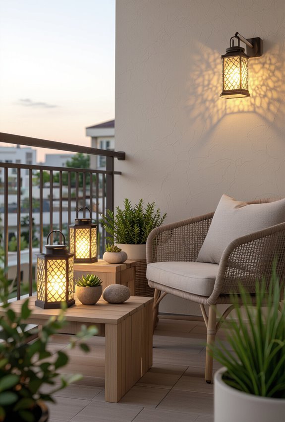 solar powered rechargeable balcony lanterns