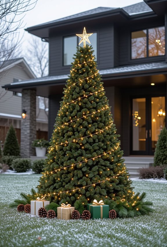 solar topped led lawn tree