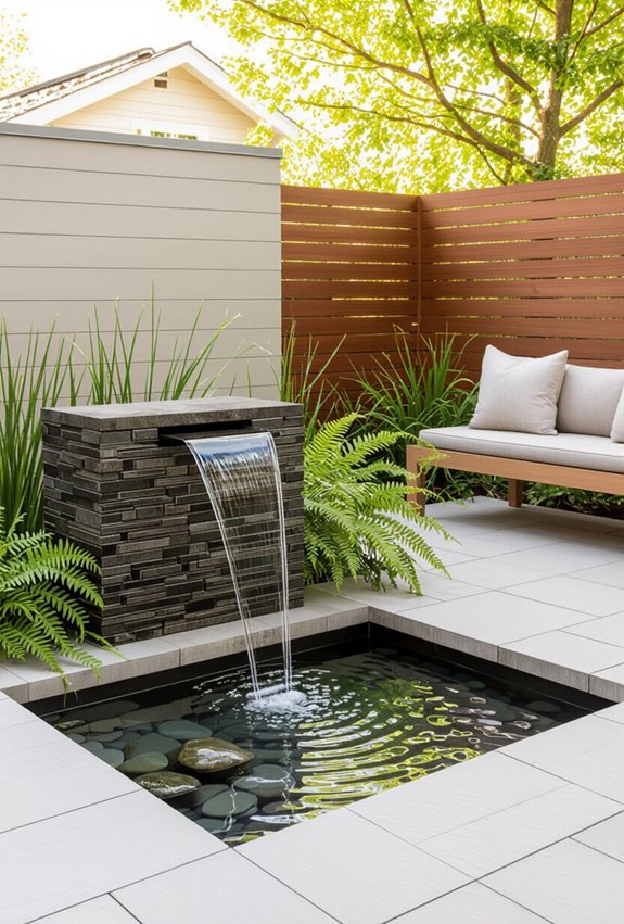 soothing backyard water feature