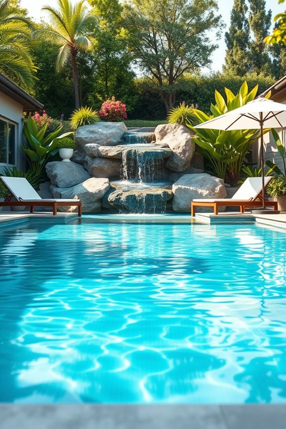 soothing backyard waterfall feature