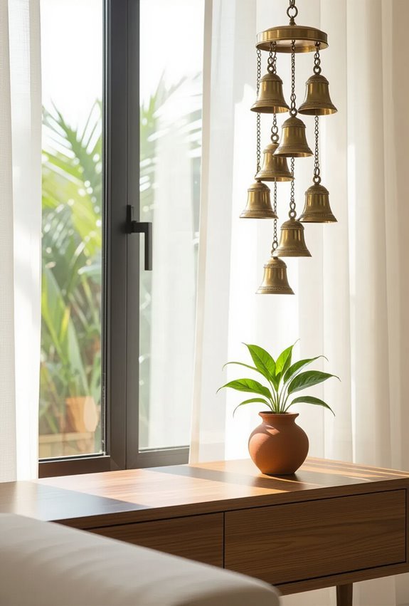 soothing indian brass chimes