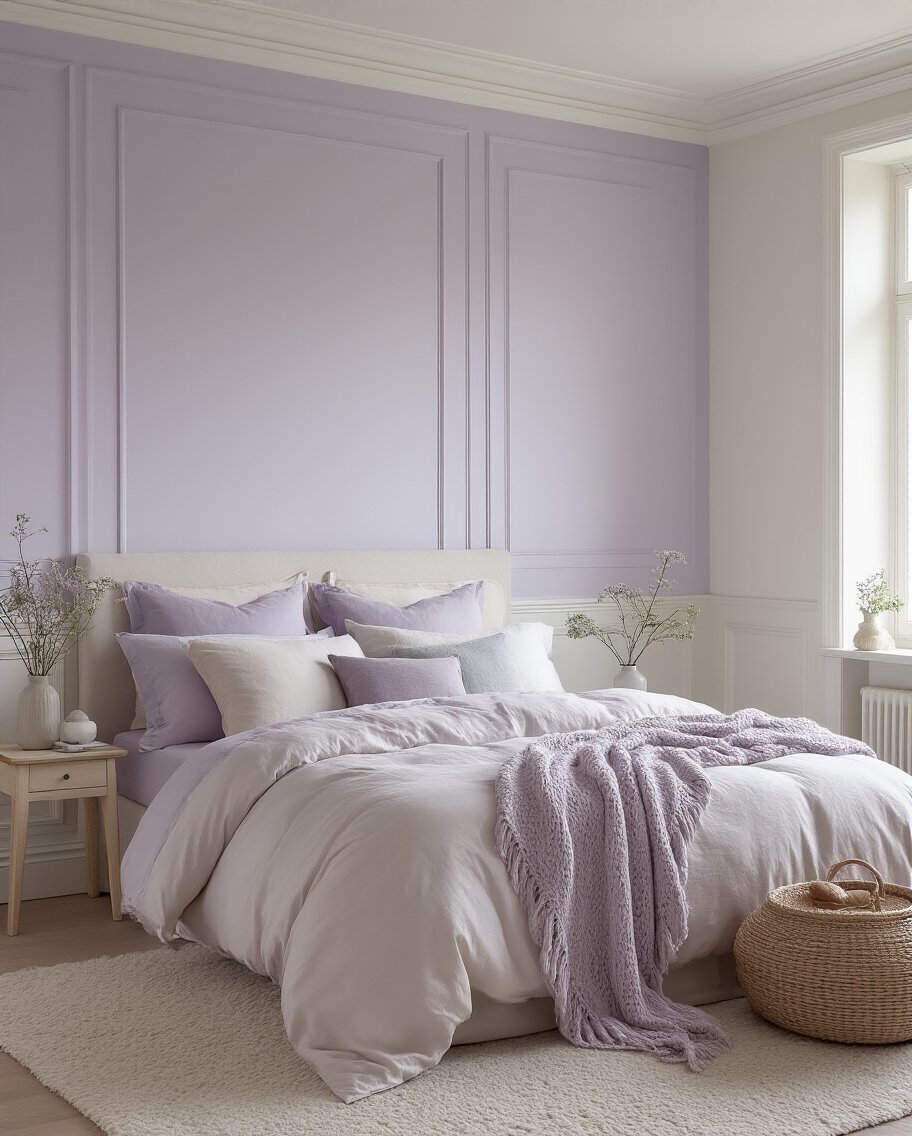 soothing lilac and white