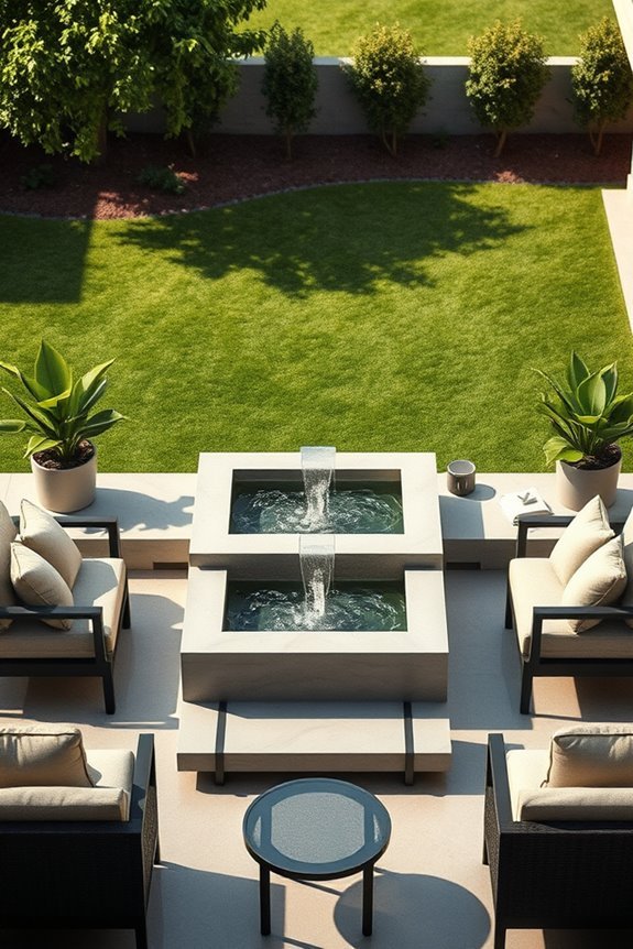 soothing patio water feature
