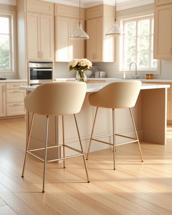 sophisticated beige bar stools