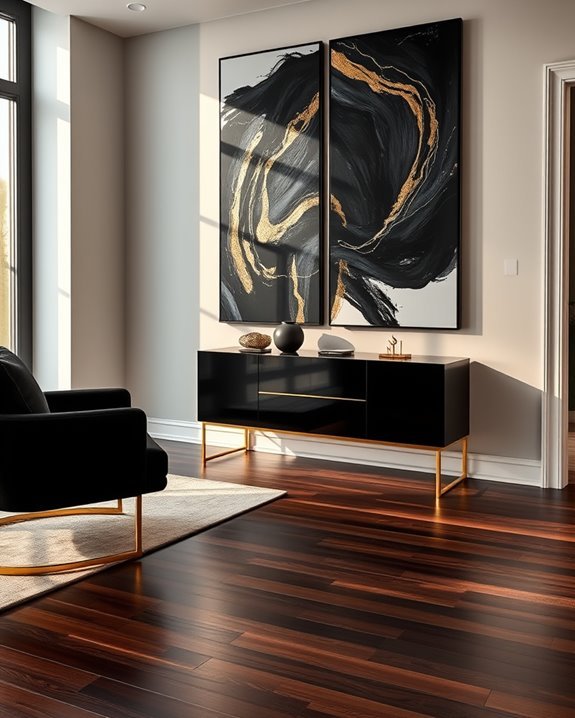 sophisticated black and gold decor