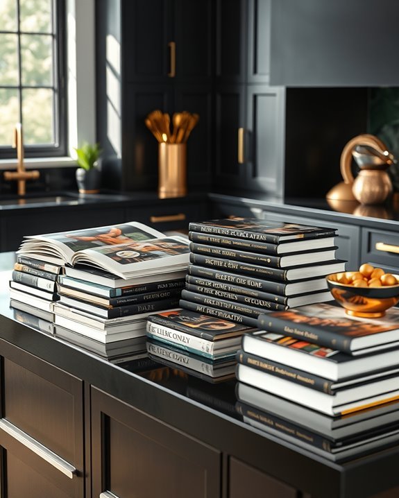 sophisticated black and gold display