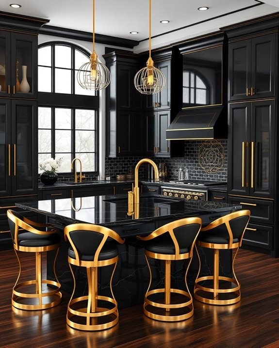 sophisticated black and gold