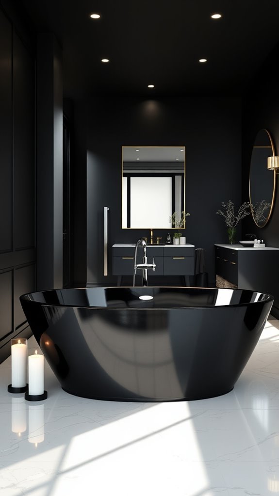 sophisticated black bathroom elegance