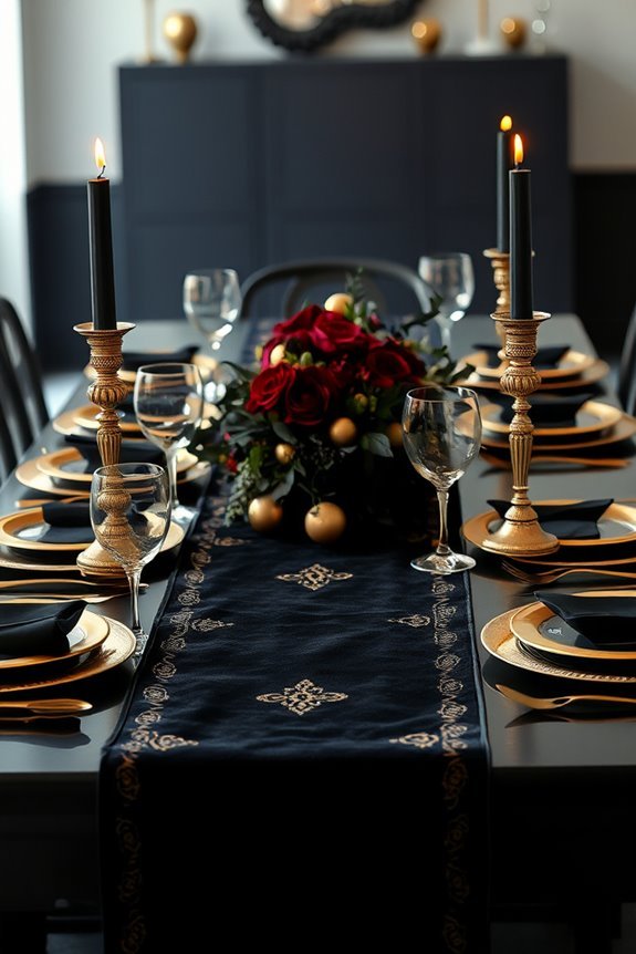 sophisticated black gold elegance