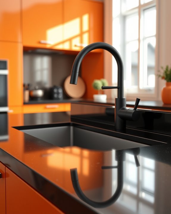 sophisticated black kitchen countertops