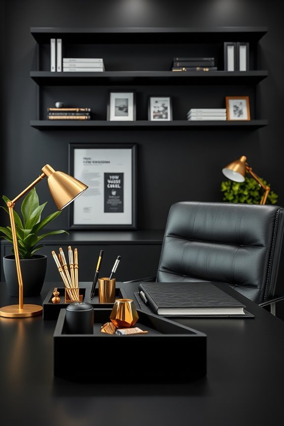 sophisticated black office accessories