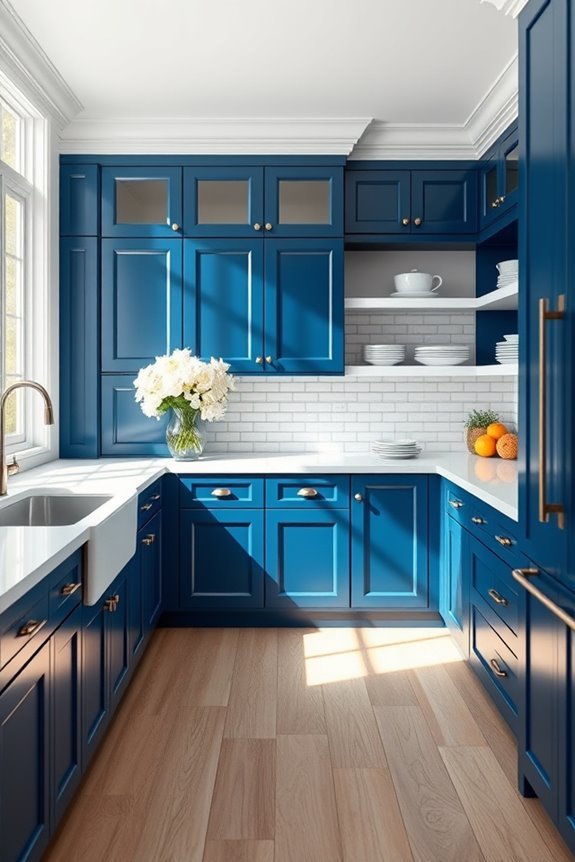 sophisticated blue and white