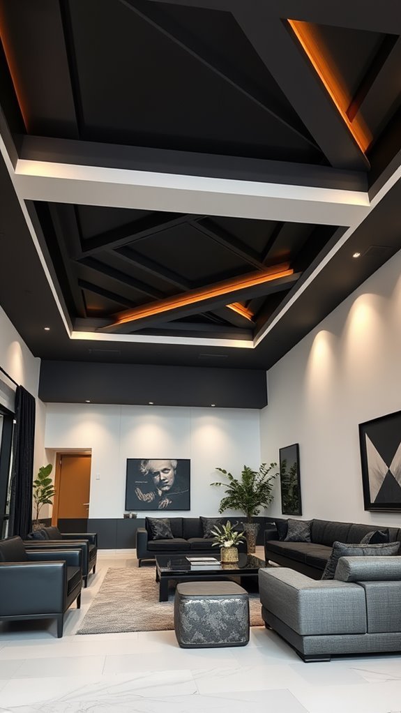 sophisticated bold black ceilings