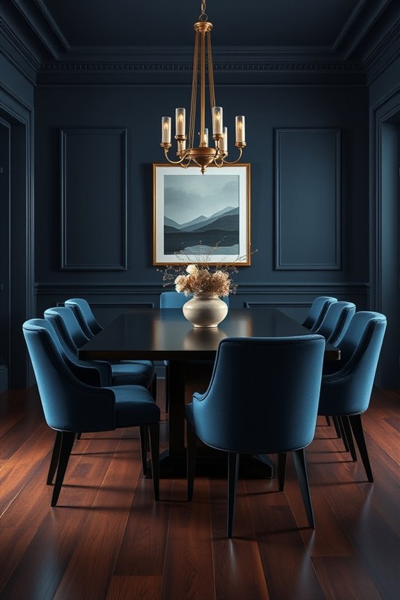 sophisticated dark blue chairs