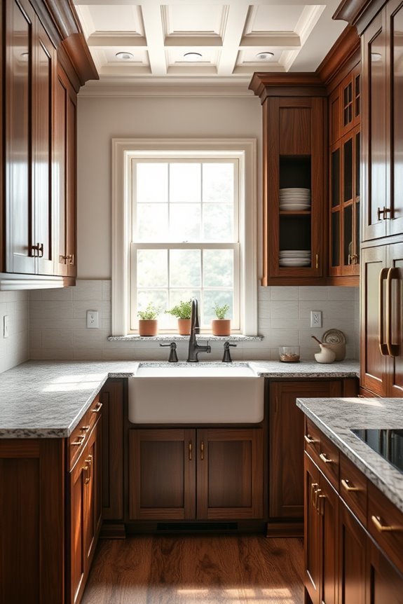 sophisticated dark walnut cabinetry
