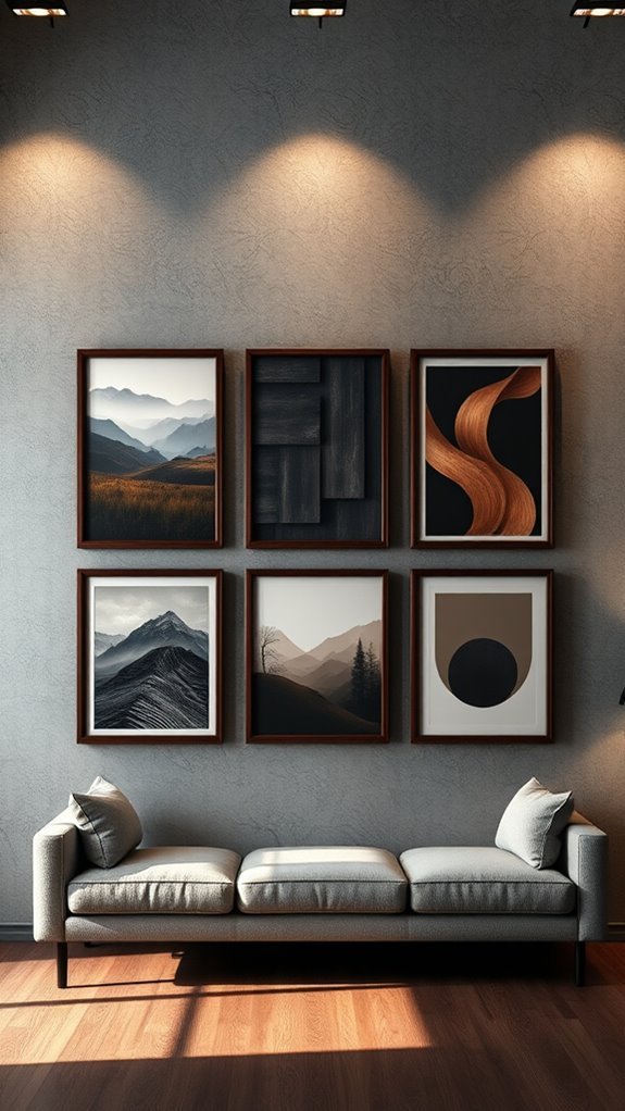 sophisticated dark wood art