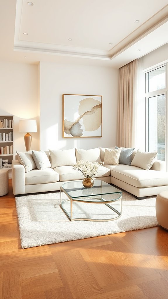 sophisticated monochromatic living room
