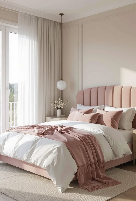 sophisticated pink luxury bedroom