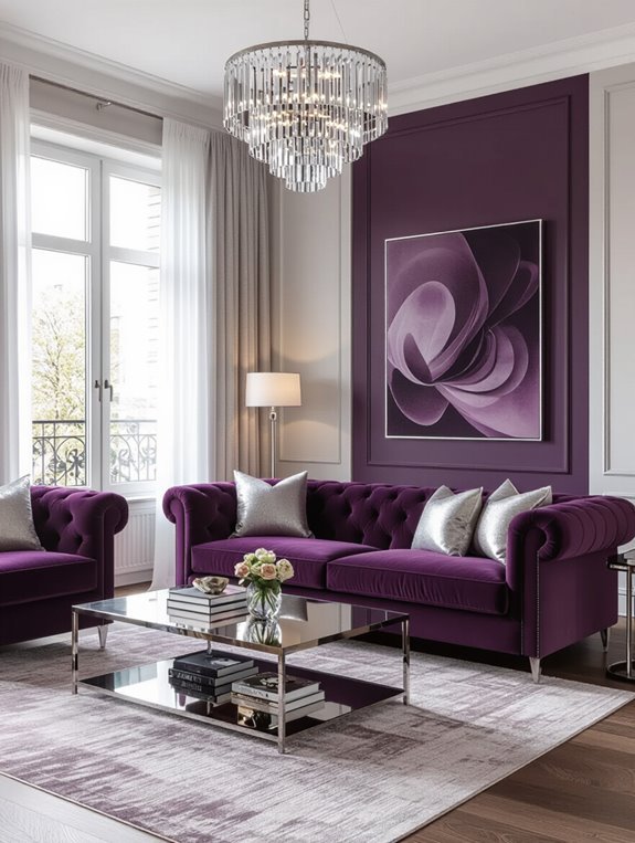 sophisticated plum and silver