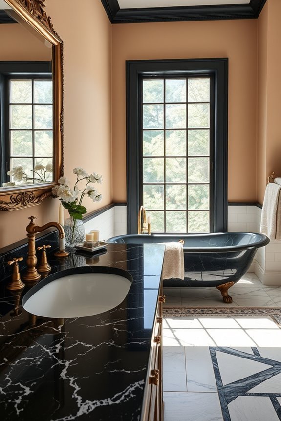 sophisticated traditional black granite