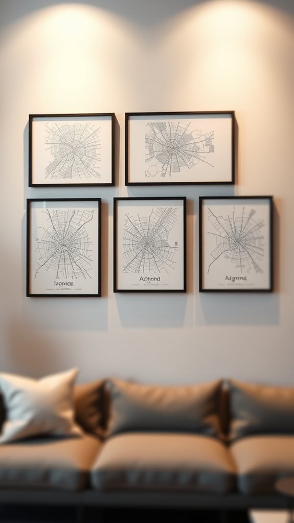 sophisticated urban map art
