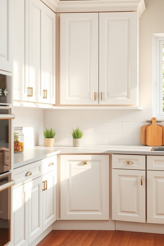sophisticated white shaker cabinets