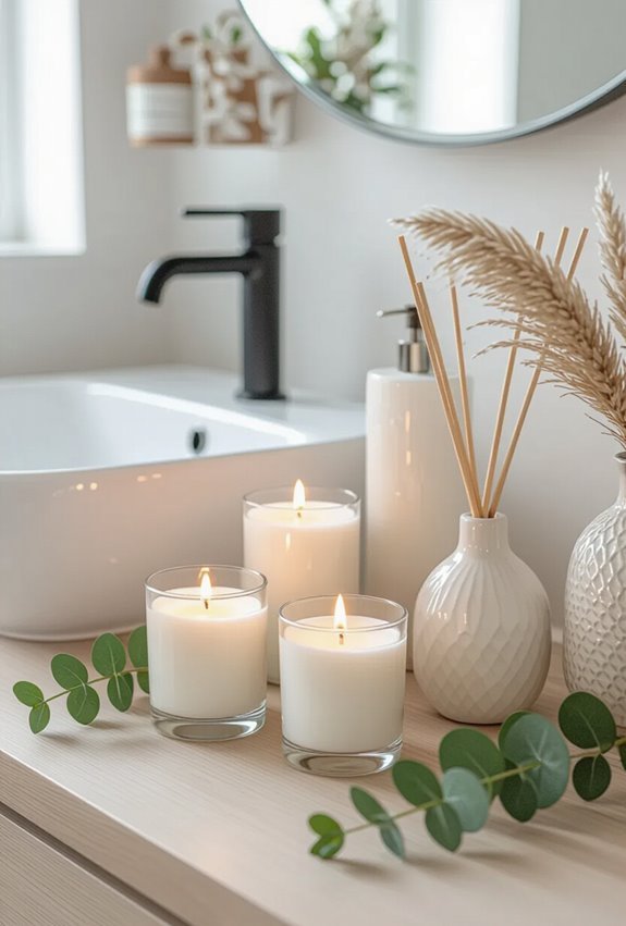 soy candles and herbs