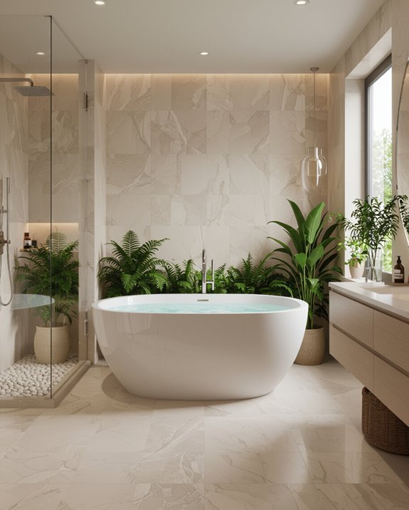 spa inspired bathroom enhancements