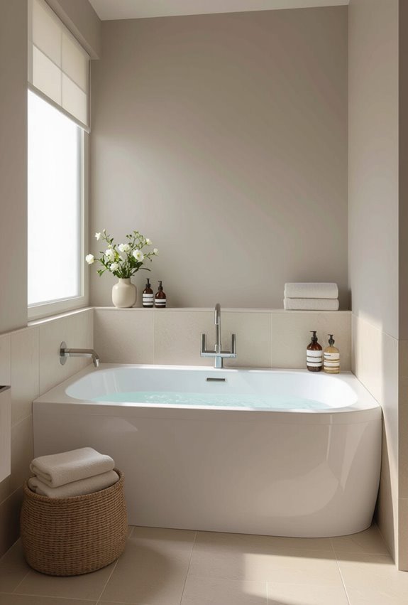 space saving angled ergonomic tub