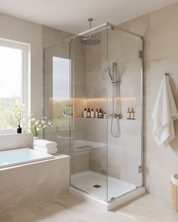 space saving corner shower design