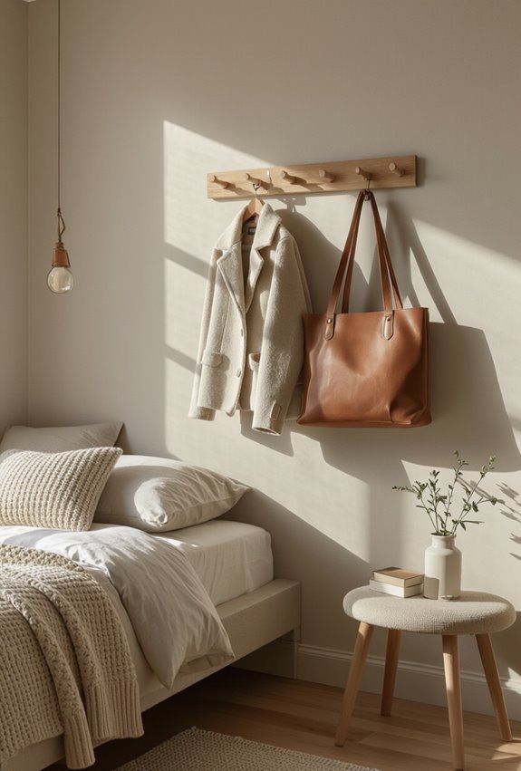 space saving entryway jacket hooks