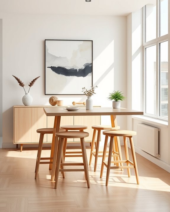 space saving high dining table