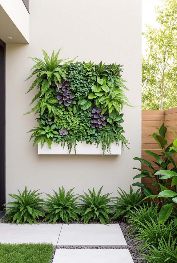space saving vertical planter wall