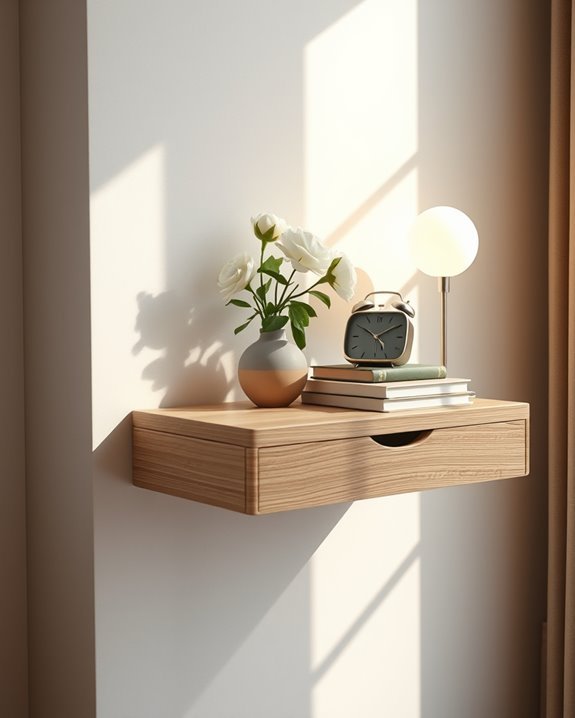 space saving wall mounted nightstands