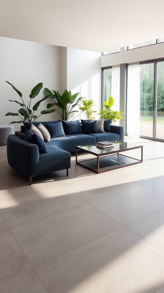 spacious feel with tiles
