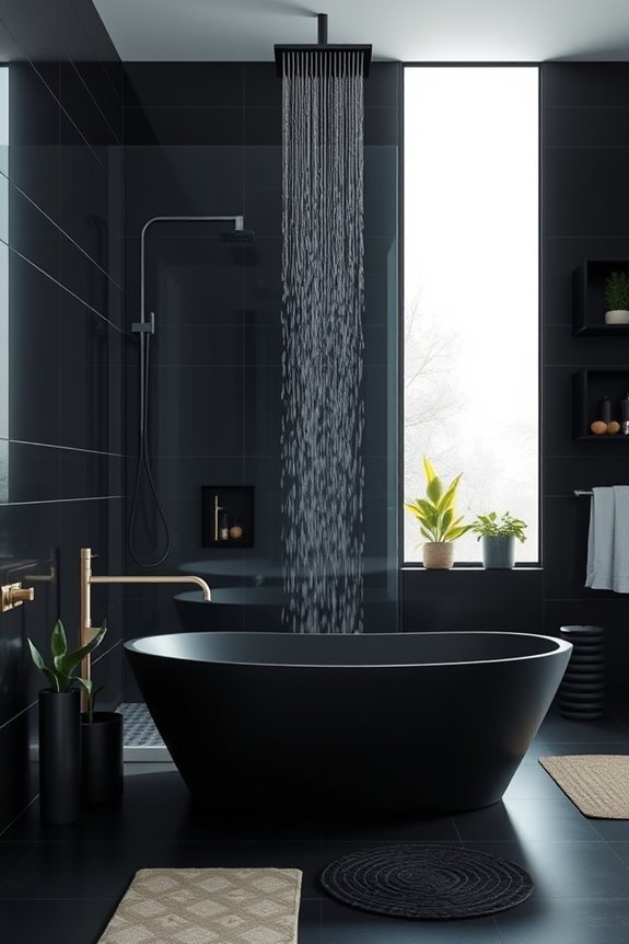 spacious modern black showers