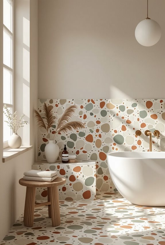 speckled terrazzo for bathrooms