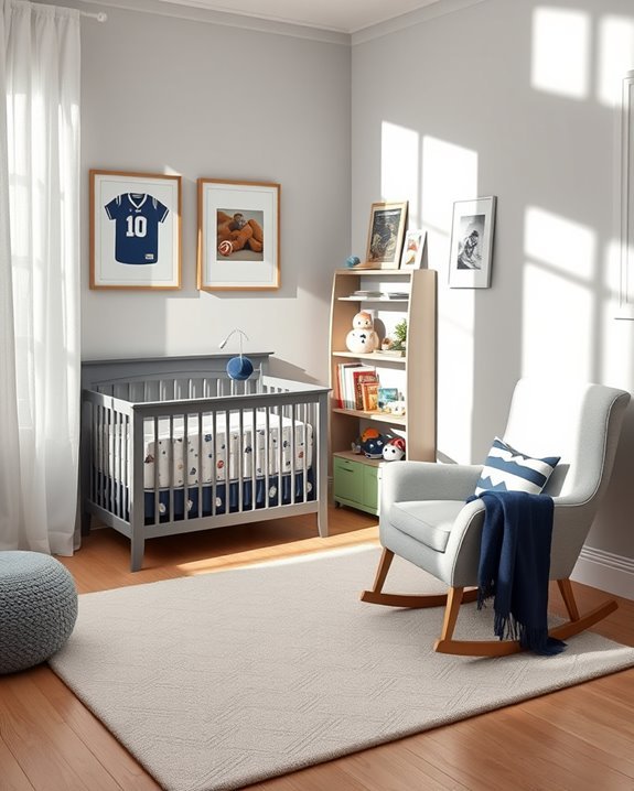 sports themed baby bedroom