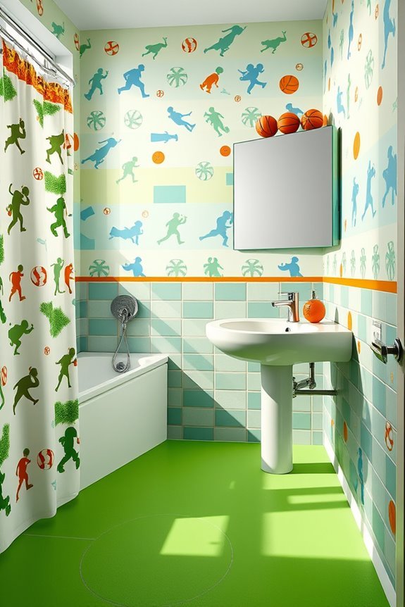 sports themed kids bathroom