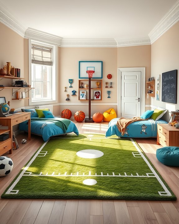 sports themed room transformation