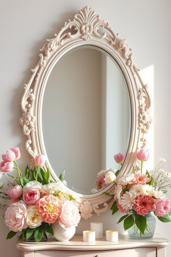 spring floral mirror decor