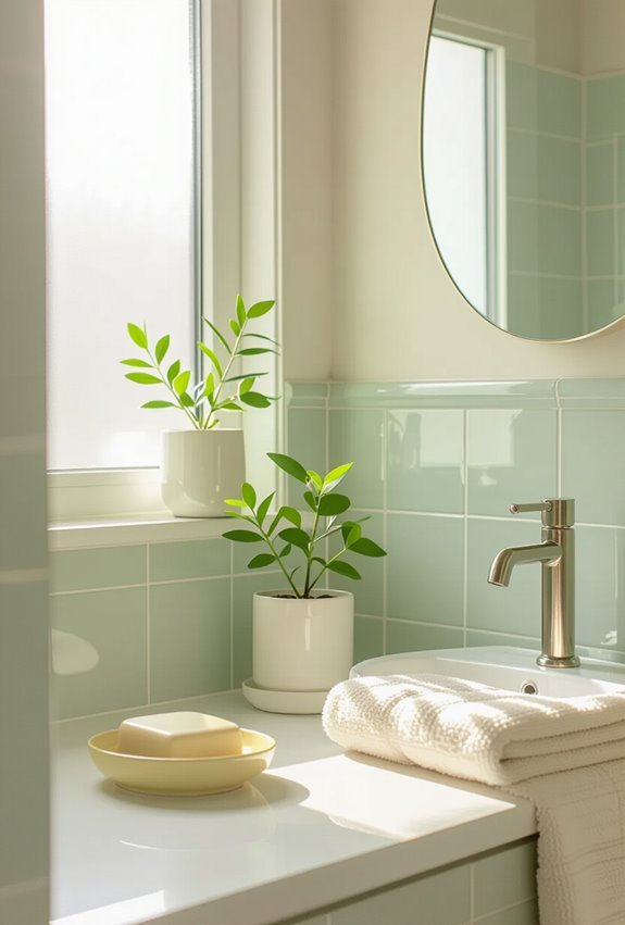 spring hued fresh airy bathroom