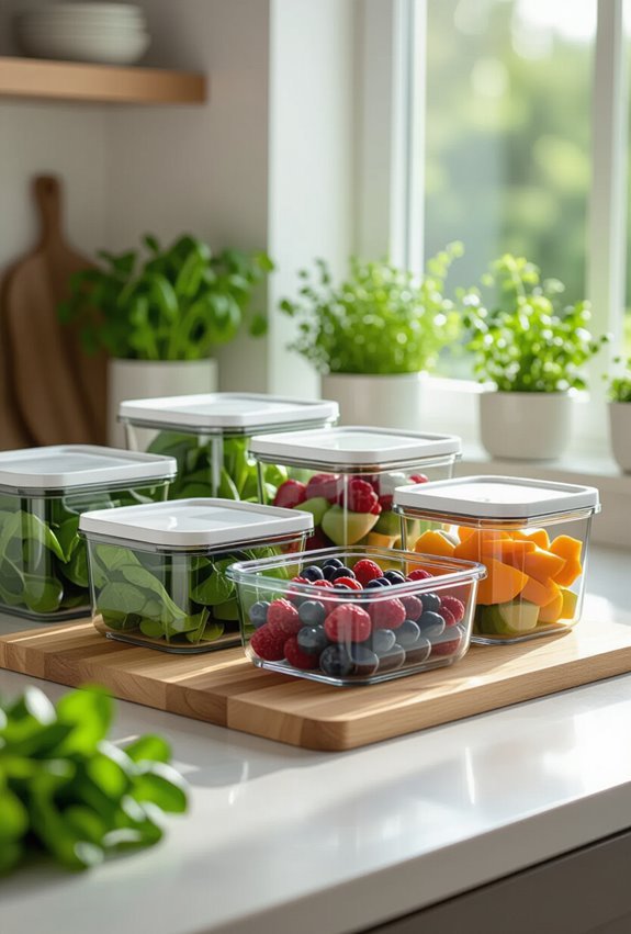 stackable airtight portion containers