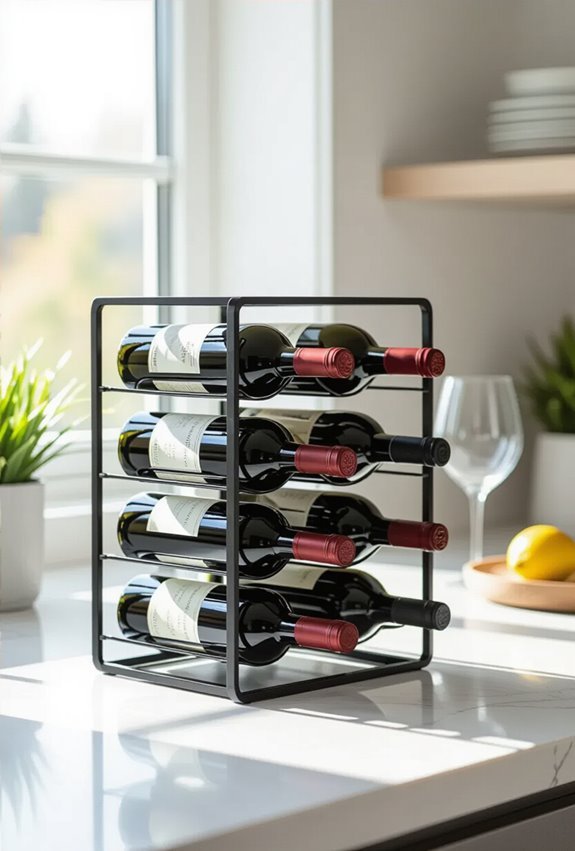 stackable vertical countertop wine storage