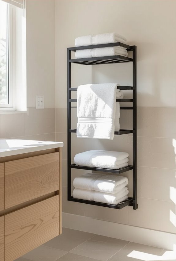 stacked breathable towel storage