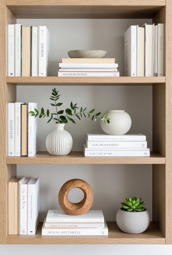 stacked color blocked book displays