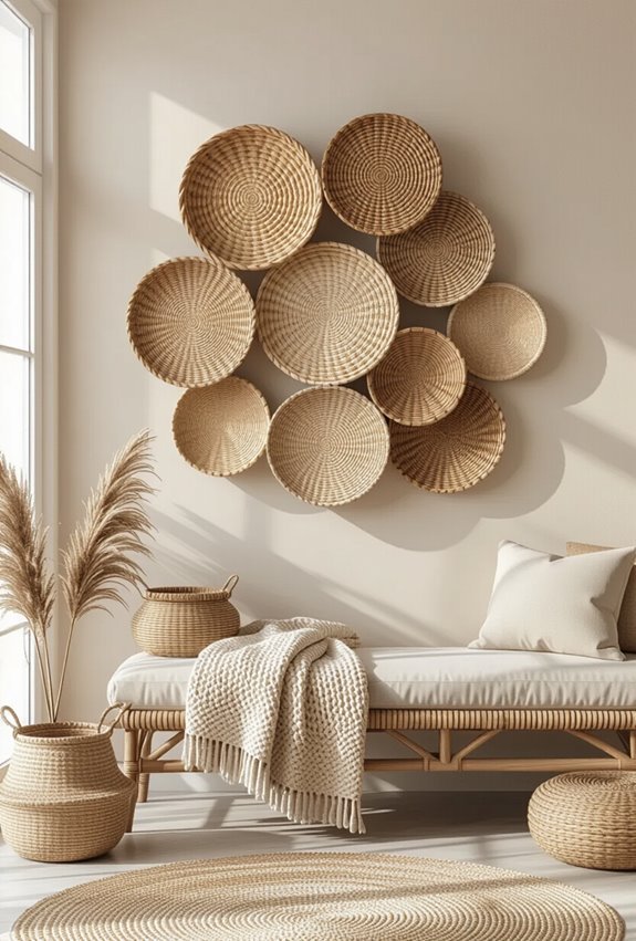 staggered overlapping baskets create depth