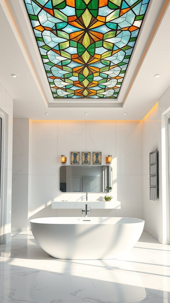 stained glass bathroom elegance
