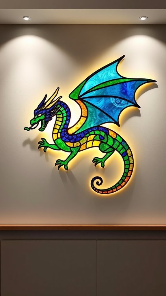stained glass dragon decor